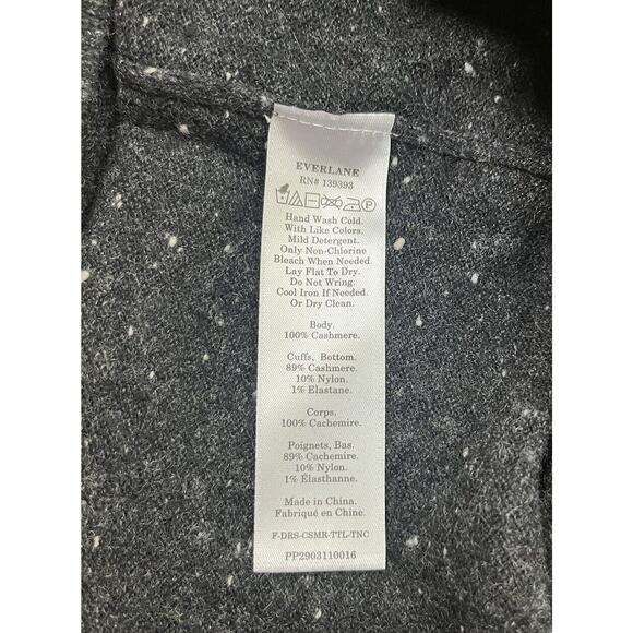 Everlane The Cashmere Turtleneck Sweater Dress Dark Grey Donegal Size XS - Picture 9 of 9